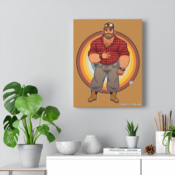 Bawdy Bear in Flannel / Canvas Gallery Wraps